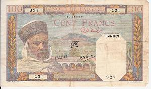 Algerie 1939 - 100 francs